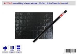 MANTEL NEGRO ROLLO IMPERMEABLE 1.20X 5 M. 3815