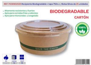 RECIPIENTE BIOD.+ TAPA 750 CC. 25 UNIDADES