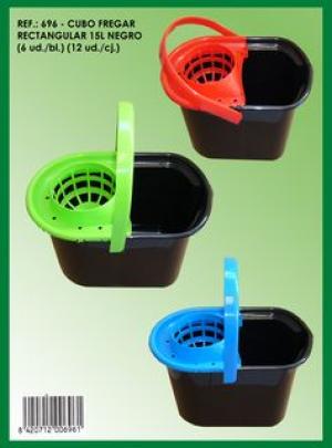 CUBO FREGONA 15 LITROS NEGRO