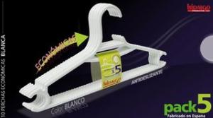PERCHAS BLANCAS PLASTICO 5 UNIDADES