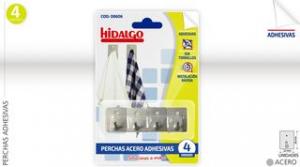 PERCHAS ADHESIVAS ACERO 3 UNIDADES