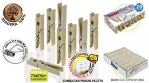 PINZA TENDER MADERA 20 UNIDADES