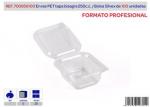 RECIPIENTE PLAST RECT 250 CC. CON TAPA, 100 UNIDAD