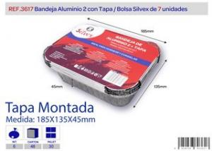 BANDEJA 192X142X42 ALUMINIO + TAPA, 7UDS 3617