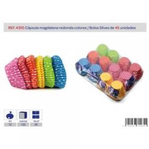 MOLDE MAGDALENA REDONDA COLORES, 45 UNIDADES 4355