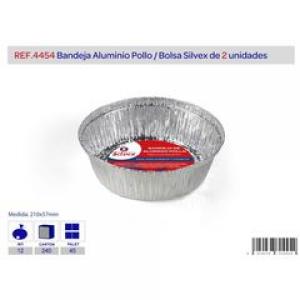 BANDEJA 210X57 MM. ALUMINIO POLLO, 2 U. REF 4454