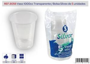 VASO LITRONA PLAST. 5 UNIDADES TRANSPARENTE 8056