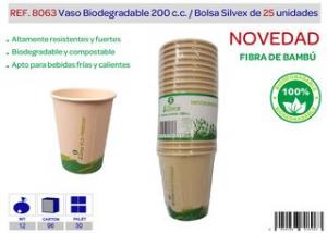VASO BIODEGRADABLE 200 CC. 25 UNIDADES 8063