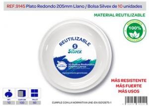 PLATO REUTILIZABLE 205MM  10 U. ALTA CALIDAD 9145
