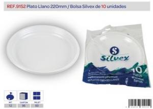 PLATO PLASTICO LLANO 220 MM. 10 UNIDADES REF 9152