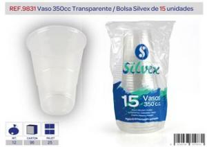 VASO TRANSPARENTE 350 CC. 15 UNIDADES REF 9831
