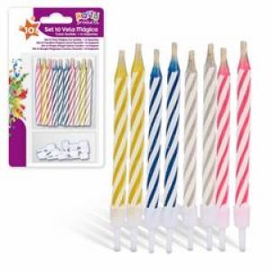 VELAS MAGICAS SET 10 UNIDADES 68045