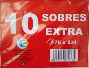 SOBRES TAMANO CUARTO, 176X231, 10 UNIDADES