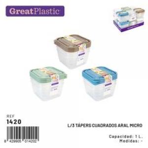 FIAMBRERA CUADRADA ARAL MICRO 3 UNIDADES 1420