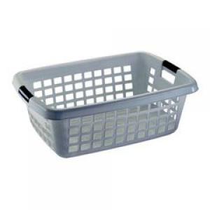 CESTO ROPA RECTANGULAR 70 LITROS PLATA 2532