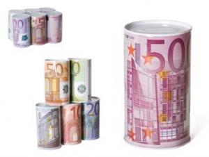 HUCHA EUROS LATA 8X15 CM. 12 UNIDADES