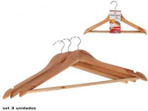 PERCHA MADERA ARCE 44X23 CM. LOTE DE 3 UNIDADES