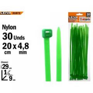 BRIDAS VERDES 4.8X200 MM. 30 UNIDADES