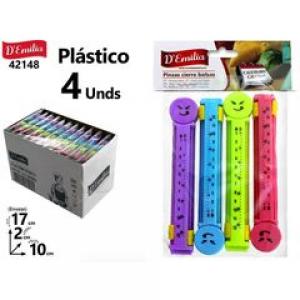PINZAS CIERRE BOLSAS X 4 REF 42148