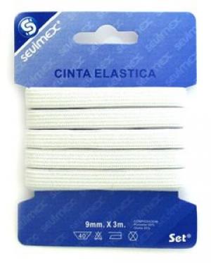 CINTA ELASTICA 9MM.X3M. SM072 BLANCA