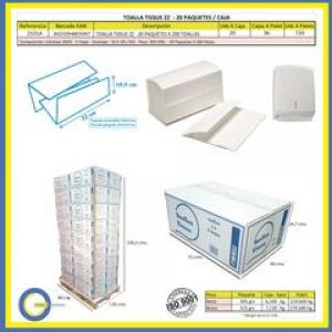 TOALLAS TISSUE ZZ 2 HOJAS CAJA DE 20 UNIDADES 2101