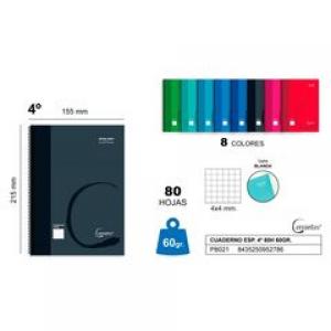 CUADERNO CUARTO ESPIRAL 80 HOJAS PB021