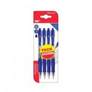 BOLIGRAFO AZUL PACK 4 UNIDADES PE140-01