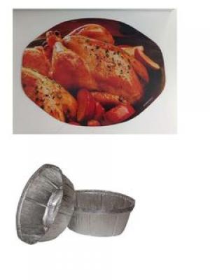 ENVASE ALU C/ TAPA, POLLO 1500 CC. 125 UNIDADES