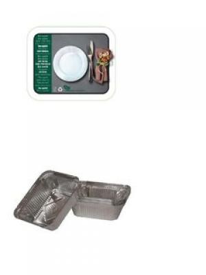 ENVASE RECT. ALUM. 470CC. CON TAPA, 100 UNIDADES