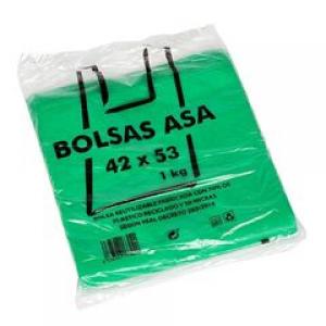 BOLSA CAMISETA VERDE 42X53 PAQUETE 1 KILO
