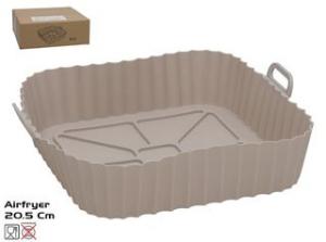 BANDEJA SILICONA PARA AIR FRYER 20.2X20.5X6.5 CM