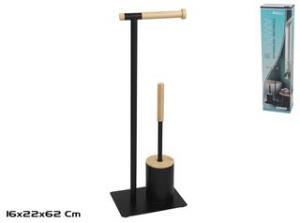 PORTARROLLO + ESCOBILLA AMPU 22X16X62 CM. NEGRO
